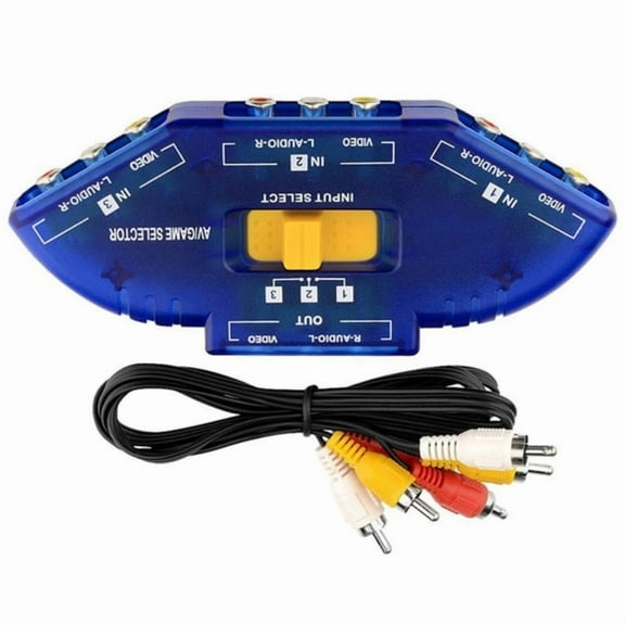 3Way RCA AV Switch RCA Splitter Box For Connecting 3Devices To TV With RCA Cable Stereo Audios Video Splitter Adapter
