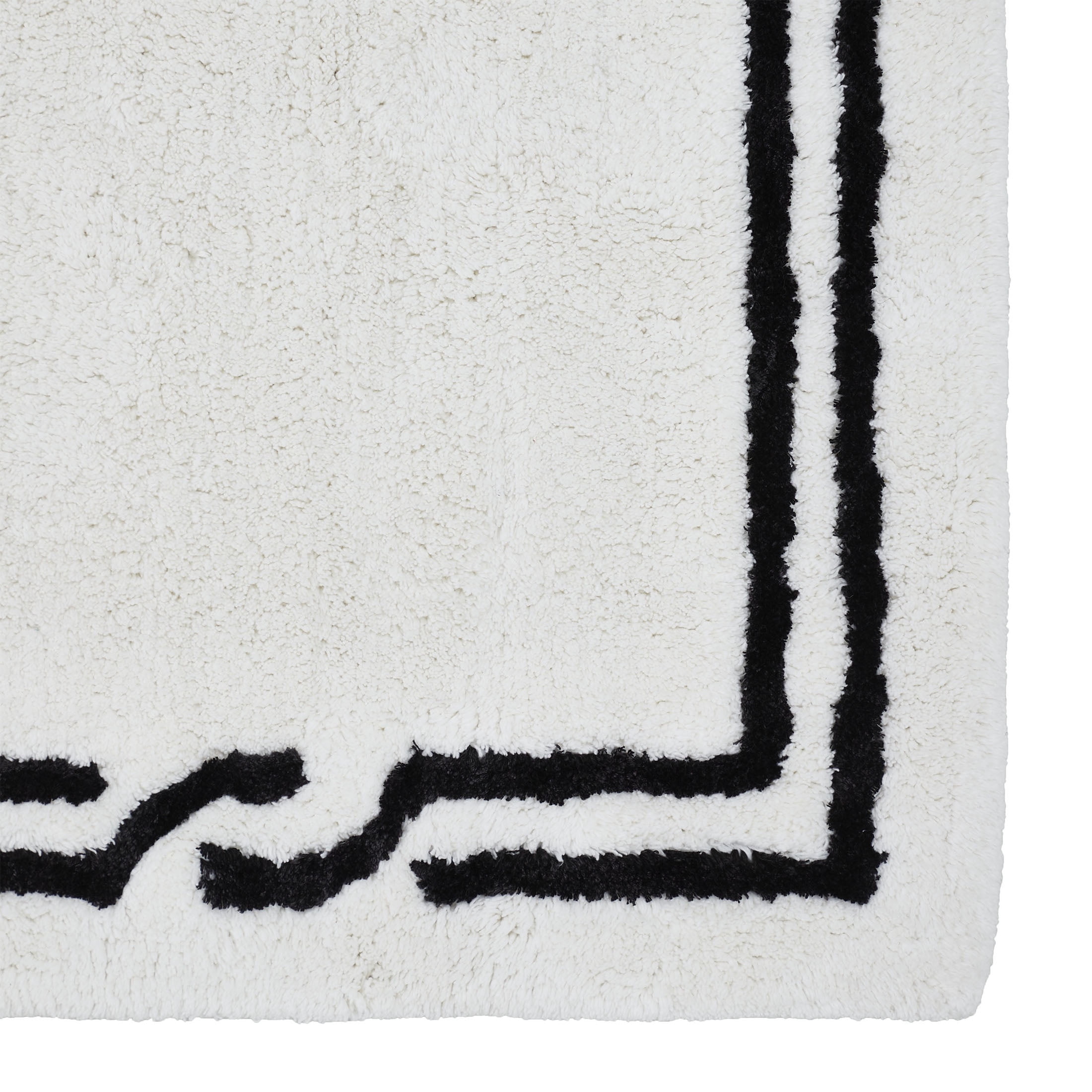 VCNY Home Border White/Black Cotton Viscose Bath Runner, 24" x 60"