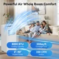 thumbnail image 5 of Akires Portable Air Conditioner 8000 BTU Ashrae, 3-in-1 AC Unit for Room with Remote, 350 Sq.Ft, 24H Timer, Window Kit for Bedroom, 5 of 8