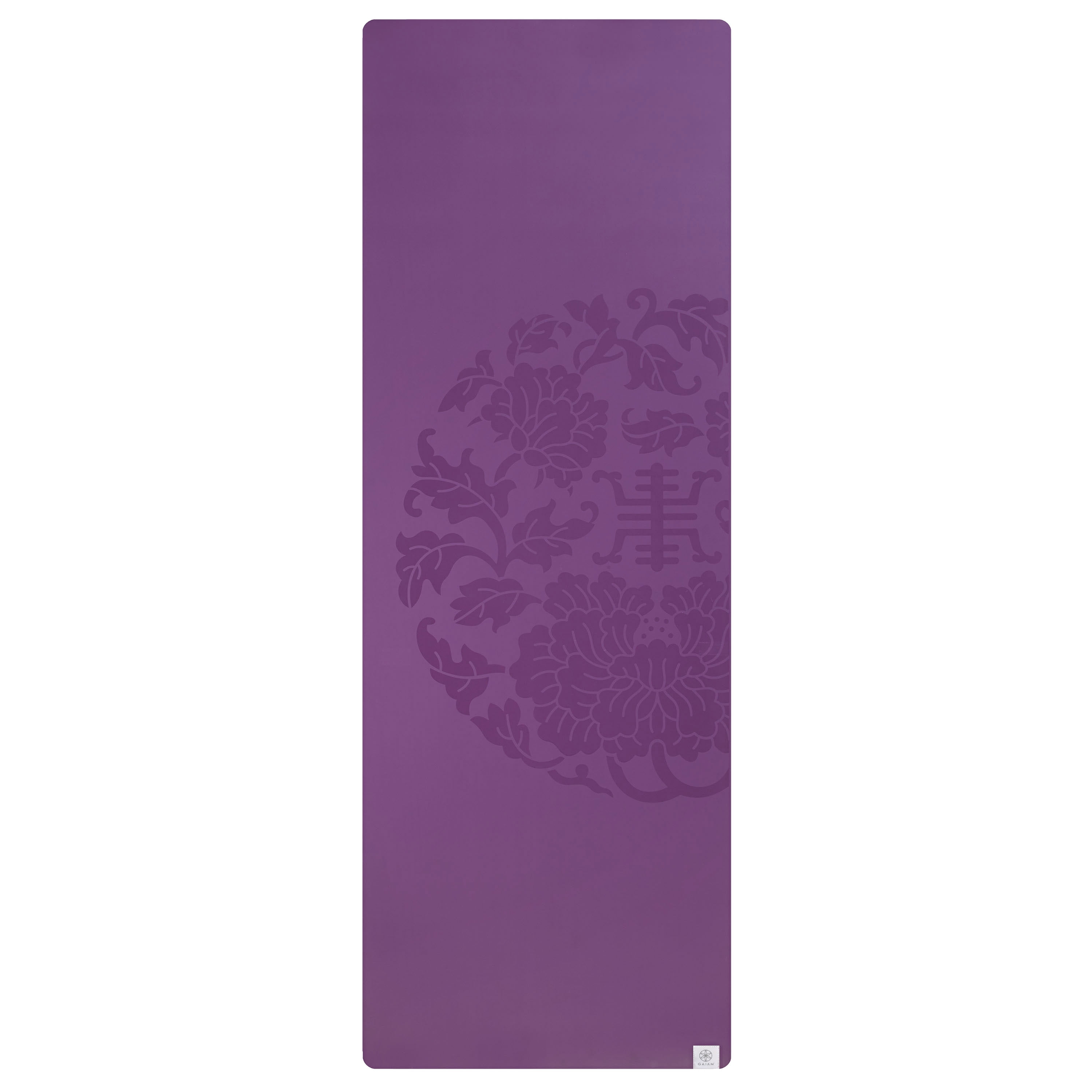 Gaiam 5mm Premium Dry-Grip Yoga Mat, Purple