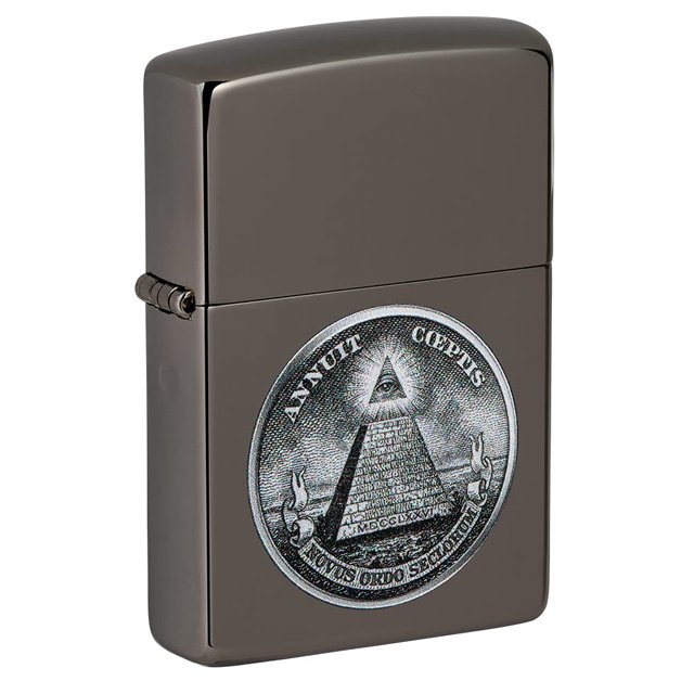Encendedor de bolsillo Zippo Dollar Design Black Ice