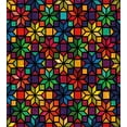 thumbnail image 3 of Geometric Duvet Cover Set, Windows Glass Inspired Rainbow Colored Image with Flowers Like Art Print, Decorative 3 Piece Bedding Set with 2 Pillow Shams, Queen Size, Multicolor, by Ambesonne, 3 of 3