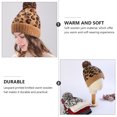 thumbnail image 3 of Gymnture 1PC Leopard Printed Knitted Hat Winter Warm Knitted Thickened Hat (Brown), 3 of 10