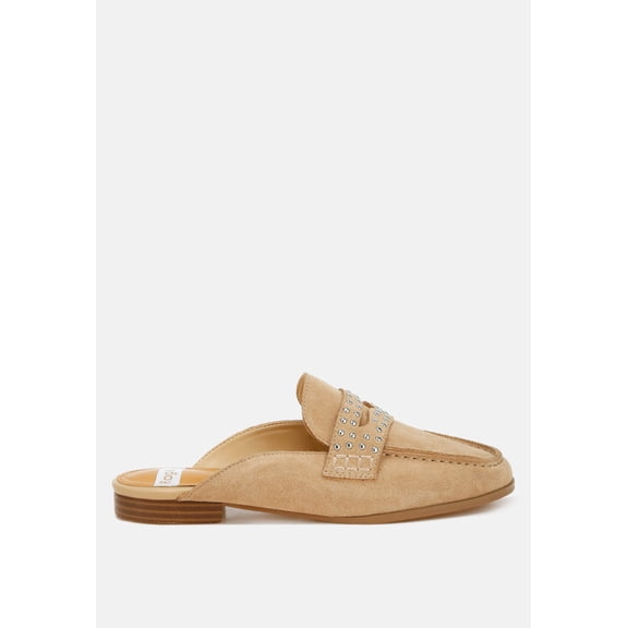 Eve Park Stud Embellished Penny Strap Mules