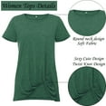 thumbnail image 5 of SWQZVT Women's Round Neck Tshirts Lady Summer Tops Womens Fashion Going Out Shirts Casual Trendy Solid Green Tee 2XL, 5 of 6