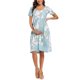 thumbnail image 1 of Lucakuins - Vestido de verano para mujer, informal, para embarazo, manga corta, cuello redondo, floral/rayado, para baby shower Lucakuins  moda, 1 of 5