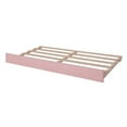 thumbnail image 6 of Twin Size Teddy Fleece Upholstered Daybed with Trundle Bed and LED Lights, Daybed Frame With Wooden Slats Support For Living Room, Bedroom, Apartment, Space Saving, No Box Spring Needed, Pink, 6 of 9