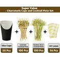 thumbnail image 3 of 50 Charcuterie Cups + 200 Cocktail Picks + 56 Labels, 12 oz Disposable Charcuterie Cups with Sticks (2 Types), French Fry Cup White Paper Appetizer Cup for all Occasions（White）, 3 of 5