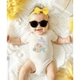 thumbnail image 6 of Ink Printed Image NOT a Quilt Patch - Easter Floral Bunny Faux Patchwork Baby Bodysuit Natural Bodysuit 18 Months, 6 of 7