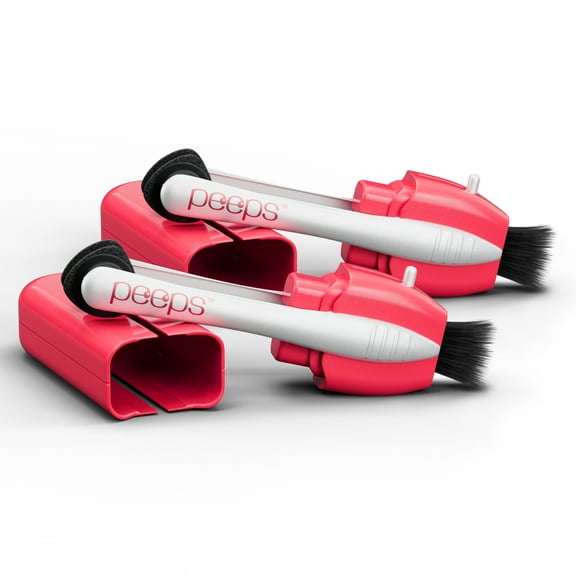 Peeps Glasses Cleaner - for Eyeglasses, Reading Glasses, and More - Lens Cleaner With Carbon Microfiber Tech - Injected Pink - 2 Count