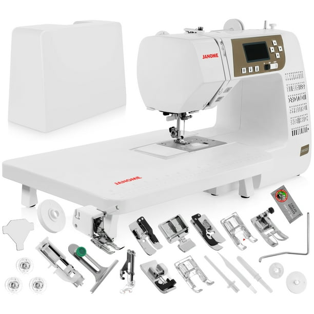 Janome 3160qdc Computerized Sewing Machine W Hard Cover Extension Table Quilt Kit 1 4 Seam Foot W Guide Overedge Foot Zig Zag Foot Zipper Foot Buttonhole Foot Needles More Walmart Com Walmart Com