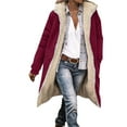 thumbnail image 2 of SwiftWear Womens Winter Long Coats Trendy Plush Fleece Sherpa Lined Jacket Casual Oversized Outerwear with Hood, 2 of 6