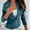 Blue-Coat, variant on Qetyuw Womens Faux Suede Cropped Jacket Zip Up Slim Fit Jackets Long Sleeve Lapel Casual Coat Outwear