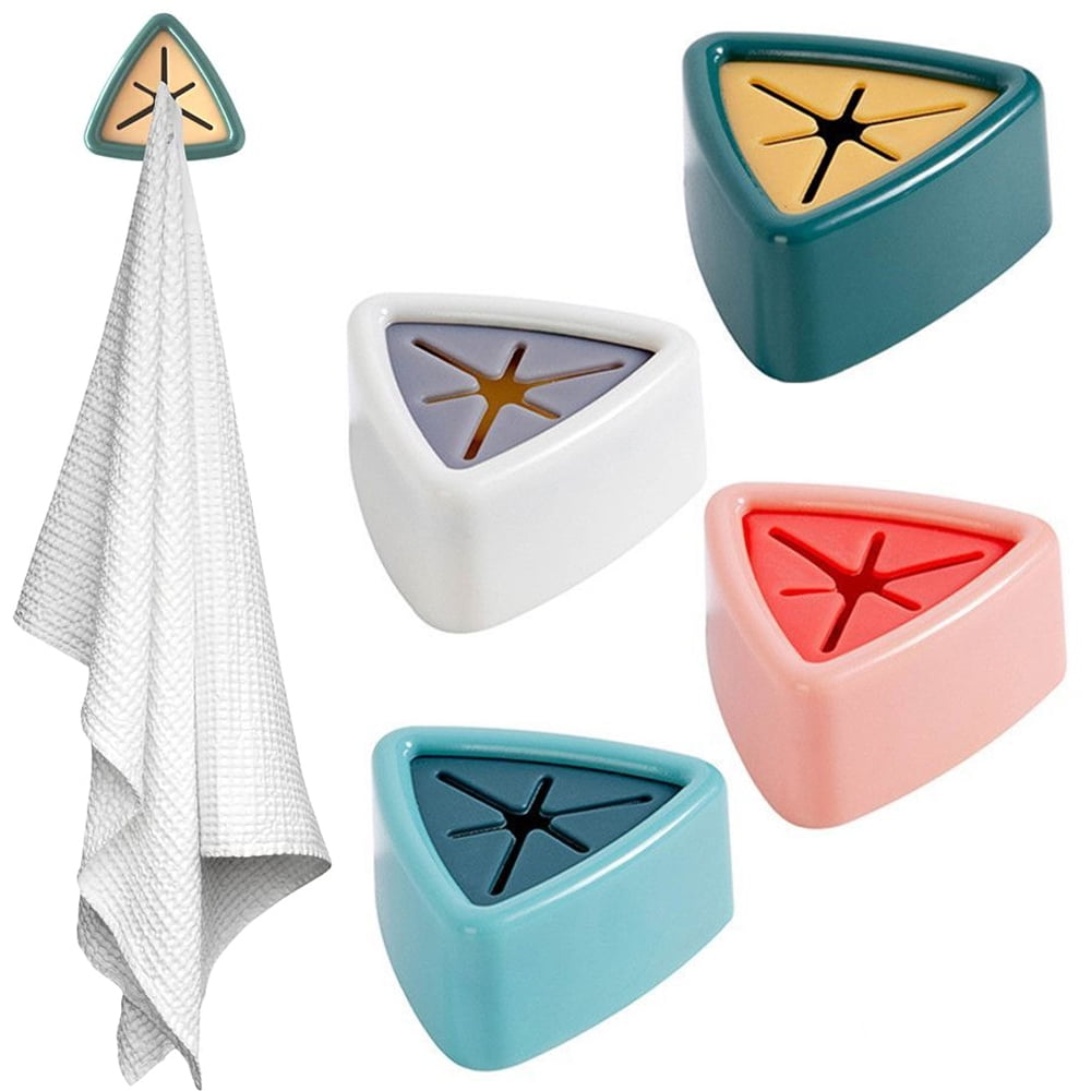 Decobay Towel Hooks, 4 Pack Self Adhesive Towel Holders, Wall Mount ...