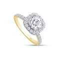 thumbnail image 2 of AFFY 1.50CT Moissanite Diamond Engagement Rings for Women in 18K Yellow Gold over Silver-6.5, 2 of 5