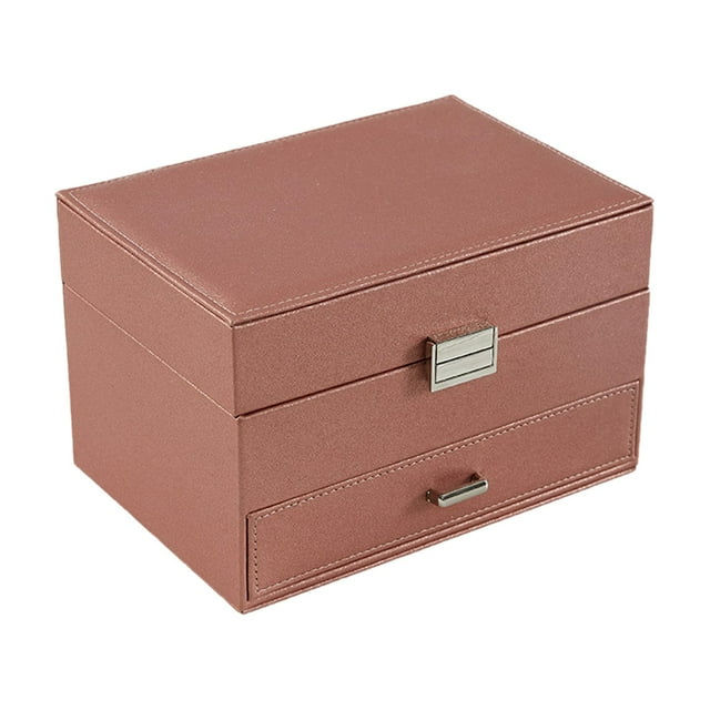 Joyero Caja de almacenamiento de joyas Pendientes portátiles Pulseras Anillos Elegante Organizador de almacenamiento de joyas para mujeres