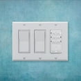 thumbnail image 2 of Maxxima 10 Pack 3 Gang Decorative Outlet Wall Plate - White, Standard Size Cover, Ideal for Light Switch, Outlets, Timers, or Dimmers - 10 Pack, 2 of 4