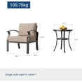 thumbnail image 3 of Gotland 5 Aluminum Stable Outdoor Conversation Sets with Chairs and Table, Sand, 3 of 6