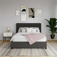 DHP Emily Upholstered Bed, Gray Linen, Queen