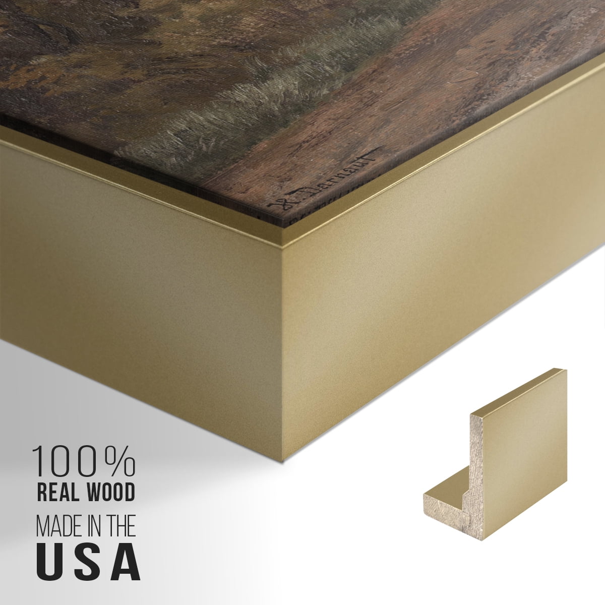 Vintage Landscape-CCCX By Wexford Home Framed in Gold Wood Gallery Wrapped Canvas 17 in. x 25 in.