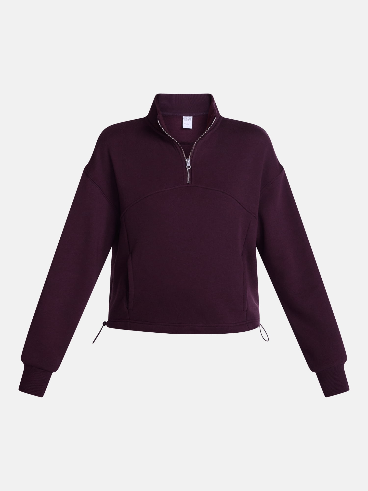 Athletic Works Women's Quarter Zip Fleece Sweatshirt, Sizes XS-XXXL