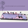 thumbnail image 5 of Teclado mecánico de 87/104 teclas Sanrio Kawaii Kuromi My Melody Cinnamoroll Teclado para juegos de anime con conexión en caliente Eje rojo té verde, 5 of 5