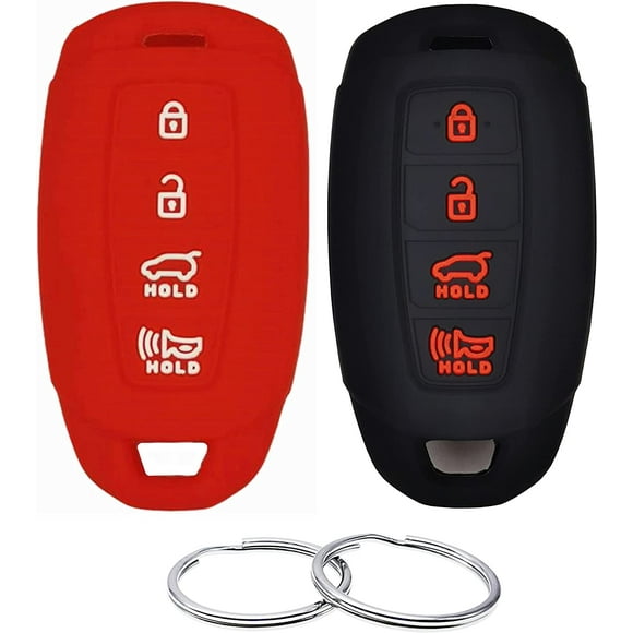 Silicone Rubber Key Fob Cover Compatible with 2017-2020 Hyundai Accent Azera Elantra GT Kona Electric Veloster Veloster N 95440G80004X