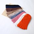 thumbnail image 3 of Calcetines de cinco dedos de silicona con tacón, calcetines invisibles de cinco dedos para mujer, calcetines de algodón de color sólido, transpirables, para primavera y verano, calcetines, 3 of 6