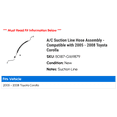 thumbnail image 2 of A/C Suction Line Hose Assembly - Compatible with 2005 - 2008 Toyota Corolla 2006 2007, 2 of 2