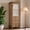 Natural Wood-3 Drawers, variant on Shaiailed Natural Wood Storage Cabinet,Farmhouse Kitchen Pantry Cabinet with Decorative Glass Door & 2 Drawers,Narrow Sideboard Cabinets,Wooden Storage Cabinet for Living Room, Bedroom