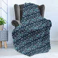 thumbnail image 4 of Aztec Soft Flannel Fleece Throw Blanket, Assortment of Prehistoric Geometric Shapes, Cozy Plush for Indoor and Outdoor Use, 50" x 60", Dark Turquoise Seafoam, by Ambesonne, 4 of 5