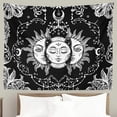 thumbnail image 5 of Sun and Moon Tapestry, Black and White Tapestries Mystic Burning Sun with Star Wall Hanging decor for Bedroom, 5 of 10