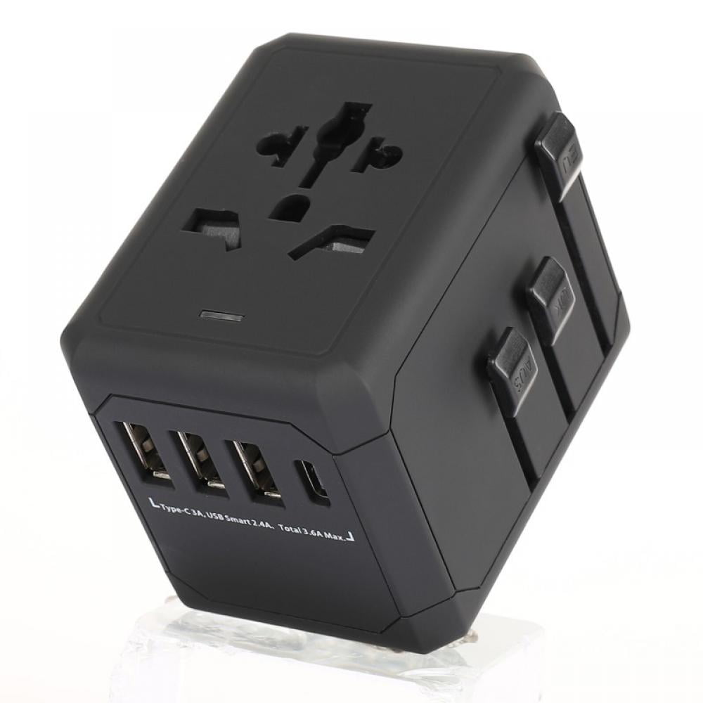 US 1Type c and 4 USB Travel Adapter Travel Outlet Adapter for European Universal Travel Adapter Set China Worldwide Travel Adapter Fiji Asia HK NZ Japan Etc UK 