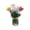 H, variant on Miniature Glass Flower Bouquet Ornament, Handcrafted Decorative Glass Flowers in Ribbed Vase for Home Office Desk Shelf Decor, Unique Collectible Gift, 2.36 Inches Tall,A
