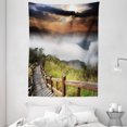 thumbnail image 1 of Nature Tapestry, Sunrise over Mountains in Hazy Foggy Sky Italian High Peaks Refreshing Landscape, Wall Hanging for Bedroom Living Room Dorm Decor, 60W X 80L Inches, Multicolor, by Ambesonne, 1 of 2
