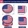 thumbnail image 2 of KTCNMER 50Pcs Patriotic Oval Paper Plates AFN1and Napkins -12" x 10" Large Disposable Heavy Duty Party Red Blue and White Plates and Napkins for 4th of July Independence Day Party Supplies, 2 of 3