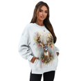 thumbnail image 7 of HELLHERO Christmas Reindeer Print Women Sweatshirt Fall, Oversized Long Sleeve Pullover Tops Comfy Crewneck Sweater Size XXL, 7 of 7
