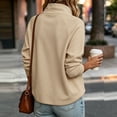 thumbnail image 6 of Otntypg Womens Asymmetrical Button Mock Neck Sweatshirt Lightweight Casual Fall Long Sleeve Basic Solid Color Atheltic Sweatshirts Trendy Oversized Cozy Pullover Tops, 6 of 9