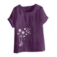 thumbnail image 4 of Babysbule Crew Neck Floral Short Sleeve Blouse, Women's, 4 of 5