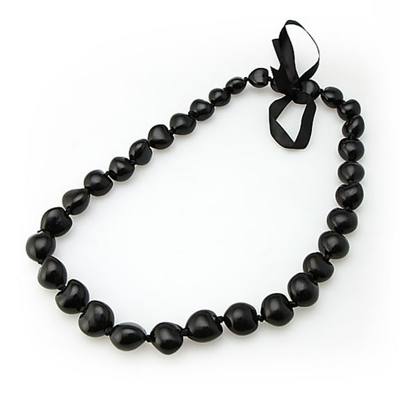 Lei 28 Inch 32 Kukui Nuts Black