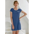 thumbnail image 6 of Ekouaer Womens Nightgown Sleep Shirt Dress Satin Patchwork Short Sleeve Sleepwear with Pocket, 6 of 7
