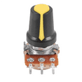 thumbnail image 5 of 15 Piece 100K Ohm 3 Terminals Linear Taper Rotary Audio B Type Potentiometer Pot,15 x potentiometer,yellow&black, 5 of 8