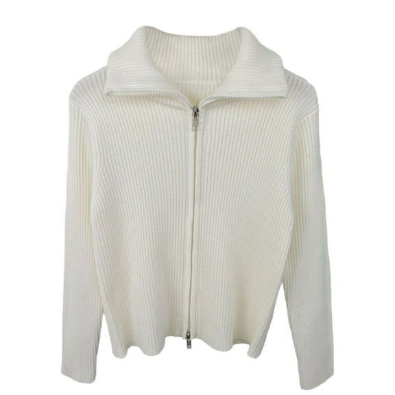 JIAYUE Unisex Sweater Long Sleeve High Neck Dual Zip Knit Cardigan For Kids 1 To 14 Years Old Warm Wear