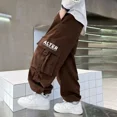 thumbnail image 5 of Pantalones de pierna recta para niños, elegantes, casuales, otoño/invierno 2023, primavera/verano, pantalones cargo, crecimiento cómodo para niños, 5 of 5