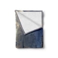 thumbnail image 2 of City Soft Flannel Fleece Blanket, Spacecraft in Formation Futuristic Alien City on Water Huge Planet in the Backdrop, Cozy Plush for Indoor and Outdoor Use, 60" x 80", Peach Tan Blue, by Ambesonne, 2 of 6