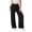 Black, variant on Women Wide Leg Pants, Women Pants 2026 Wide Leg Summer Beach Flowy Trousers High Waisted Drawstring Casual Loose Pants with Pockets Beige XXL