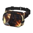 thumbnail image 2 of Fotbe Sac Banane Imprimé Aigle Chauve Ciel Doré pour Femmes et Hommes, Sac de Taille Carré à Double Couche Imperméable avec Sangle Réglable pour Randonnée, Jogging, Cyclisme, 2 of 9