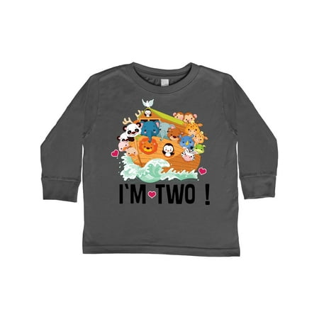 

Inktastic 2nd Birthday Party Animal Ark Gift Toddler Boy or Toddler Girl Long Sleeve T-Shirt