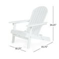 thumbnail image 4 of GDF Studio Cartagena Outdoor Acacia Wood Folding Adirondack Chairs with Cushions, Set of 2, White and Gray, 4 of 16