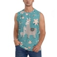 thumbnail image 2 of Picia Teal Mama Llama mens Cotton Tank Undershirts , Moisture-wicking Ribbed Tanks, Lightweight Cotton Tank Undershirts-X-Large, 2 of 8